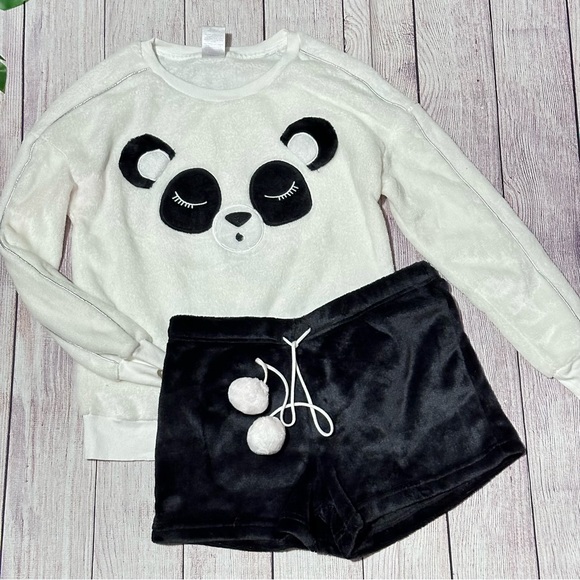 Secret Treasures Velour Panda PJ Short Set Size S - Picture 3 of 8